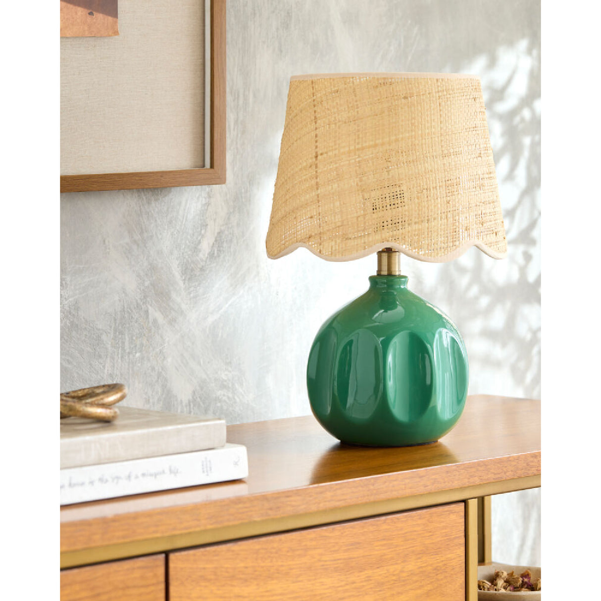   Modern European furniture - Wavy Rattan Accent Table Lamp - www.oroa.com | Oroa.com