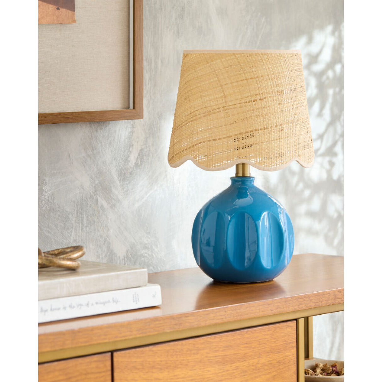   Modern European furniture - Wavy Rattan Accent Table Lamp - www.oroa.com | Oroa.com