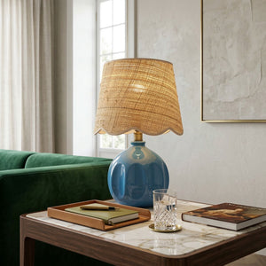   Modern European furniture - Wavy Rattan Accent Table Lamp - www.oroa.com | Oroa.com
