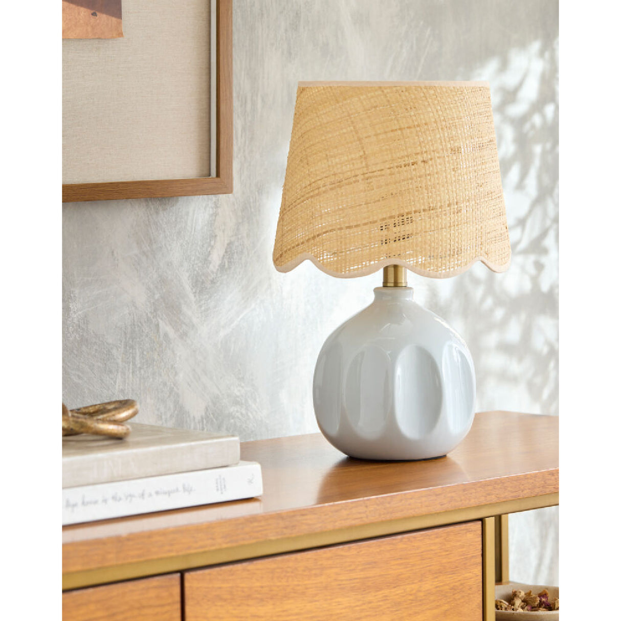   Modern European furniture - Wavy Rattan Accent Table Lamp - www.oroa.com | Oroa.com