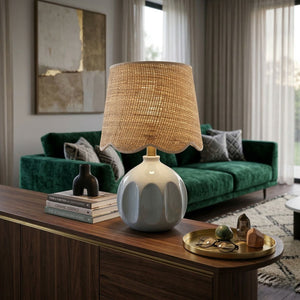   Modern European furniture - Wavy Rattan Accent Table Lamp - www.oroa.com | Oroa.com