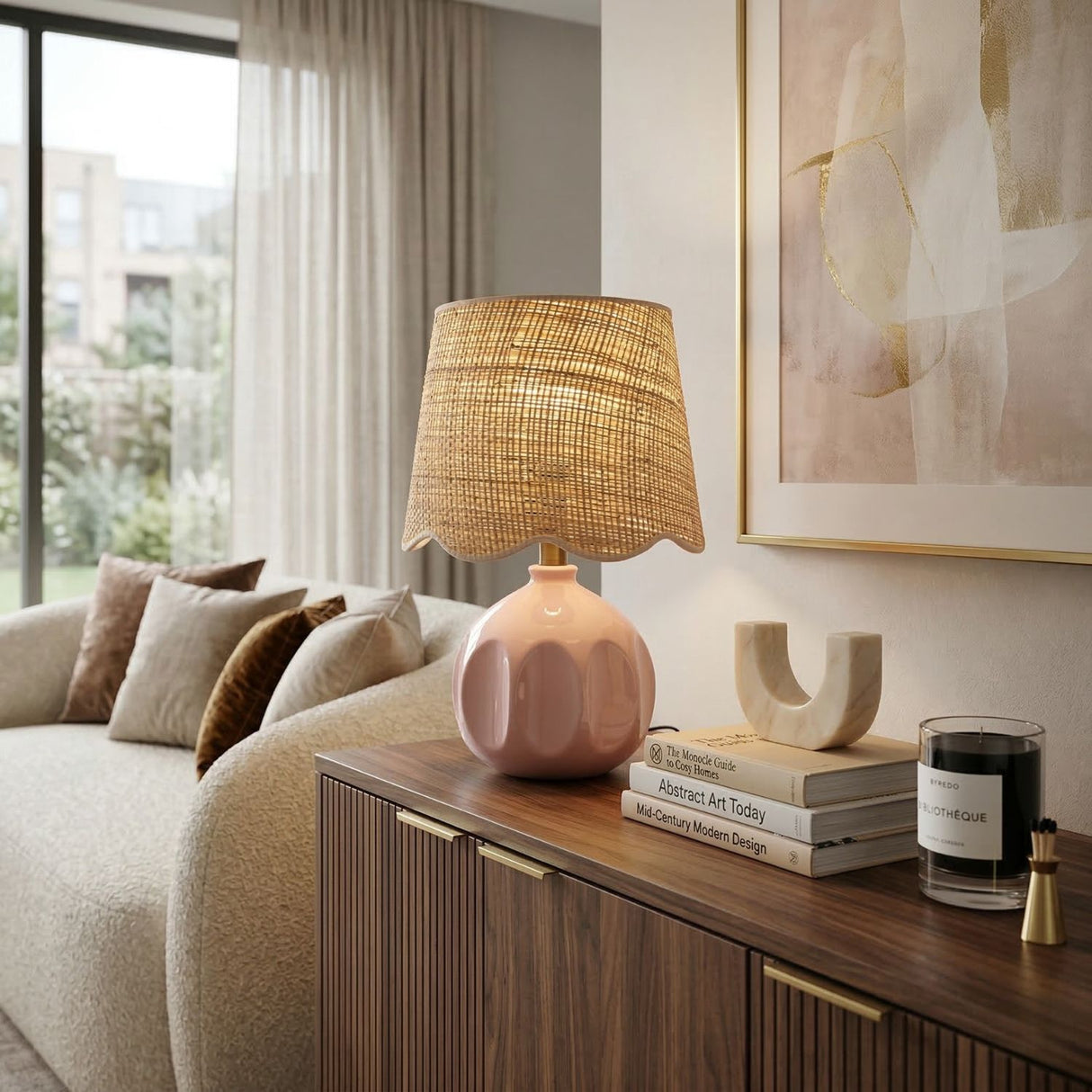   Modern European furniture - Wavy Rattan Accent Table Lamp - www.oroa.com | Oroa.com