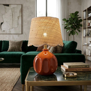   Modern European furniture - Wavy Rattan Accent Table Lamp - www.oroa.com | Oroa.com