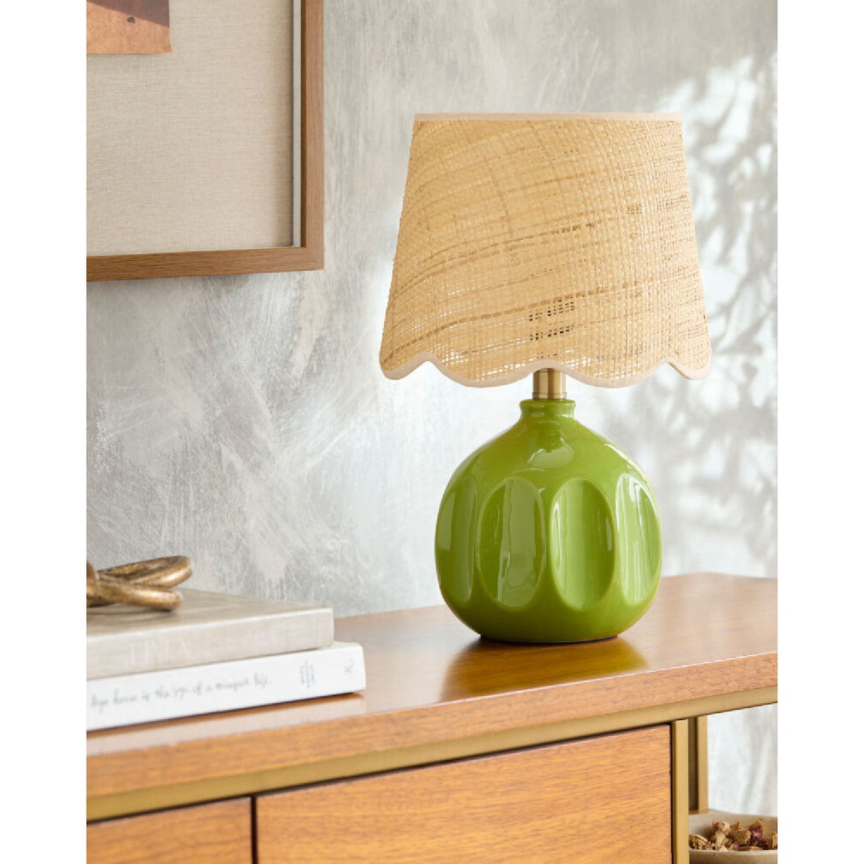   Modern European furniture - Wavy Rattan Accent Table Lamp - www.oroa.com | Oroa.com