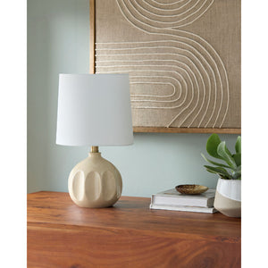   Modern European furniture - Linen Carved Ceramic Table Lamp - www.oroa.com | Oroa.com
