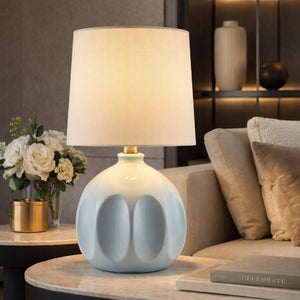   Modern European furniture - Linen Carved Ceramic Table Lamp - www.oroa.com | Oroa.com