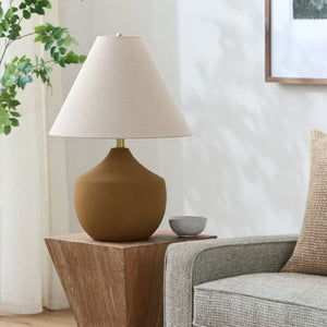   Modern European furniture - Ceramic Beige Linen Table Lamp - www.oroa.com | Oroa.com