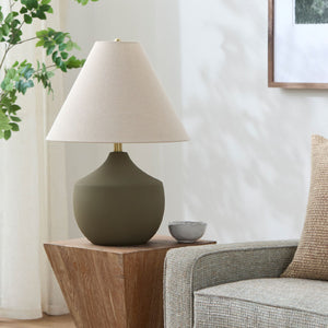   Modern European furniture - Ceramic Beige Linen Table Lamp - www.oroa.com | Oroa.com