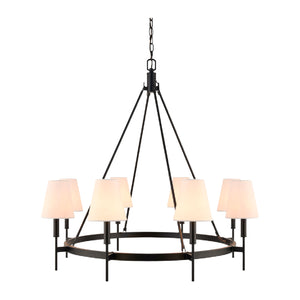   Modern European furniture - Black Metal Ring 8-Light Chandelier - www.oroa.com | Oroa.com