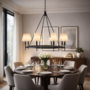   Modern European furniture - Black Metal Ring 8-Light Chandelier - www.oroa.com | Oroa.com