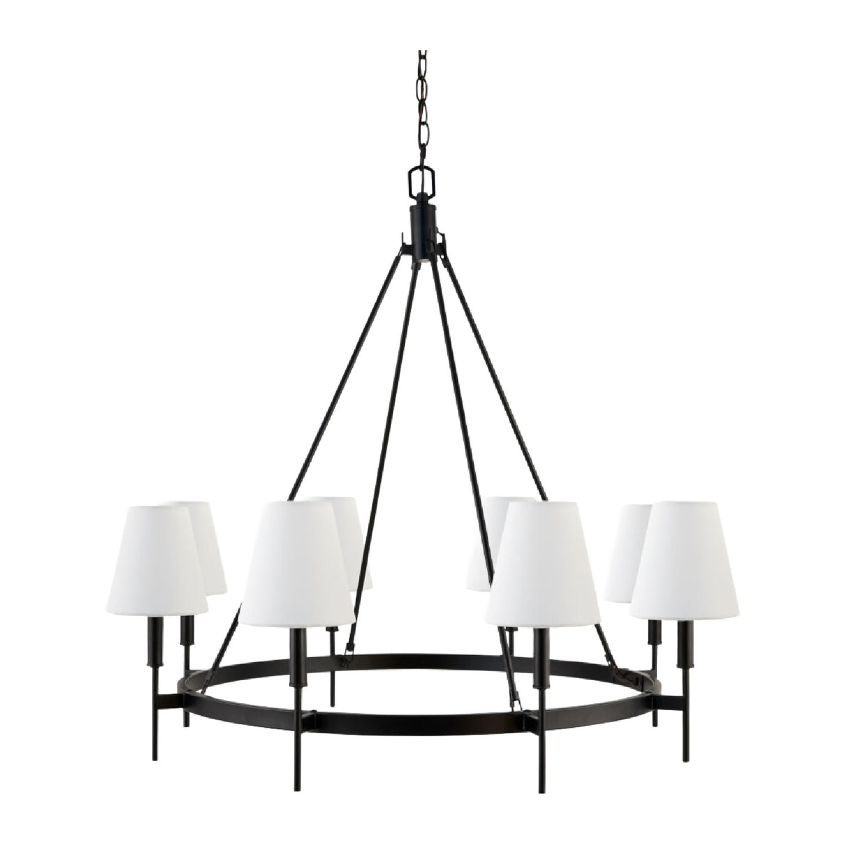   Modern European furniture - Black Metal Ring 8-Light Chandelier - www.oroa.com | Oroa.com