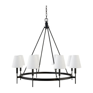   Modern European furniture - Black Metal Ring 8-Light Chandelier - www.oroa.com | Oroa.com