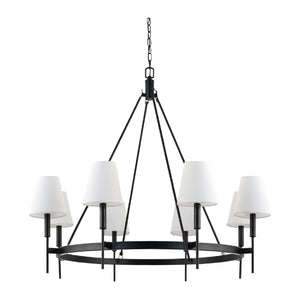   Modern European furniture - Black Metal Ring 8-Light Chandelier - www.oroa.com | Oroa.com