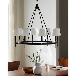   Modern European furniture - Black Metal Ring 8-Light Chandelier - www.oroa.com | Oroa.com