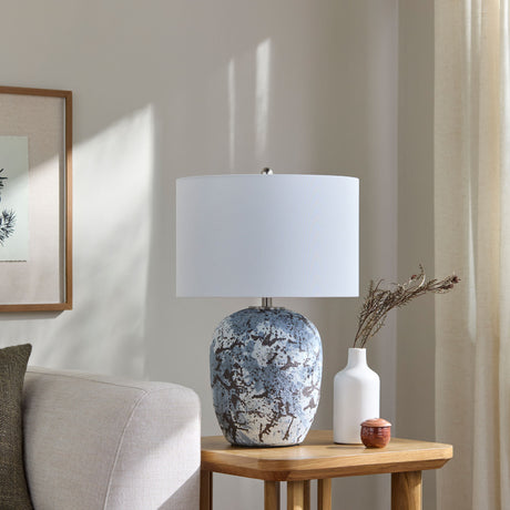   Modern European furniture - Textured Gray Ceramic Table Lamp - www.oroa.com | Oroa.com