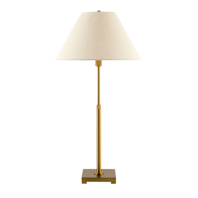 Modern European furniture - White Linen Brass Table Lamp - www.oroa.com