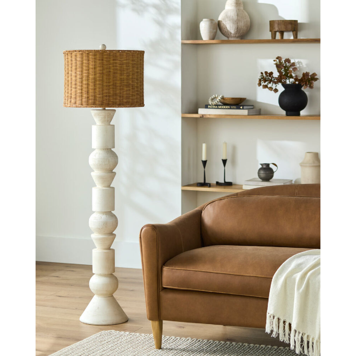   Modern European furniture - White Stacked Base Floor Lamp - www.oroa.com | Oroa.com