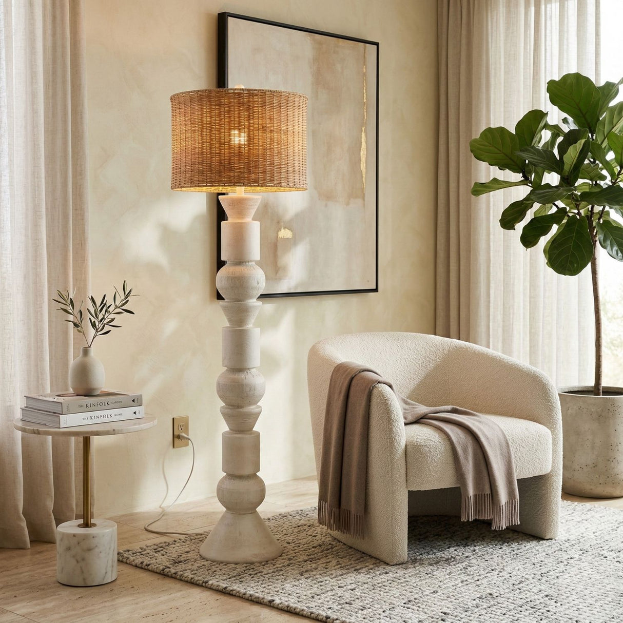   Modern European furniture - White Stacked Base Floor Lamp - www.oroa.com | Oroa.com