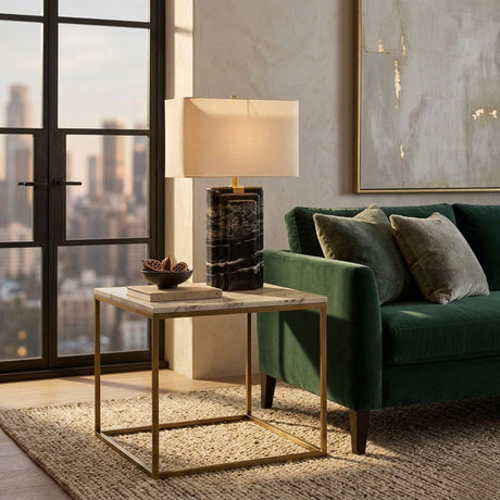   Modern European furniture - Black Marble Accent Table Lamp - www.oroa.com | Oroa.com
