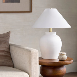   Modern European furniture - Ceramic White Linen Table Lamp - www.oroa.com | Oroa.com