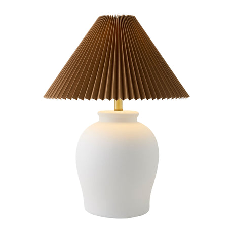   Modern European furniture - Brown Pleated Linen Table Lamp - www.oroa.com | Oroa.com