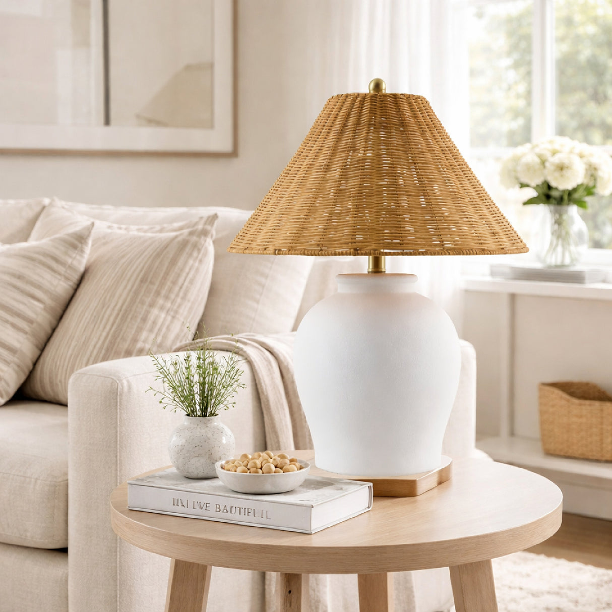   Modern European furniture - Rattan Empire Shade Table Lamp - www.oroa.com | Oroa.com