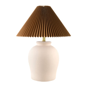   Modern European furniture - Brown Pleated Linen Table Lamp - www.oroa.com | Oroa.com