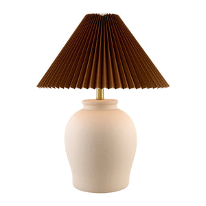   Modern European furniture - Brown Pleated Linen Table Lamp - www.oroa.com | Oroa.com