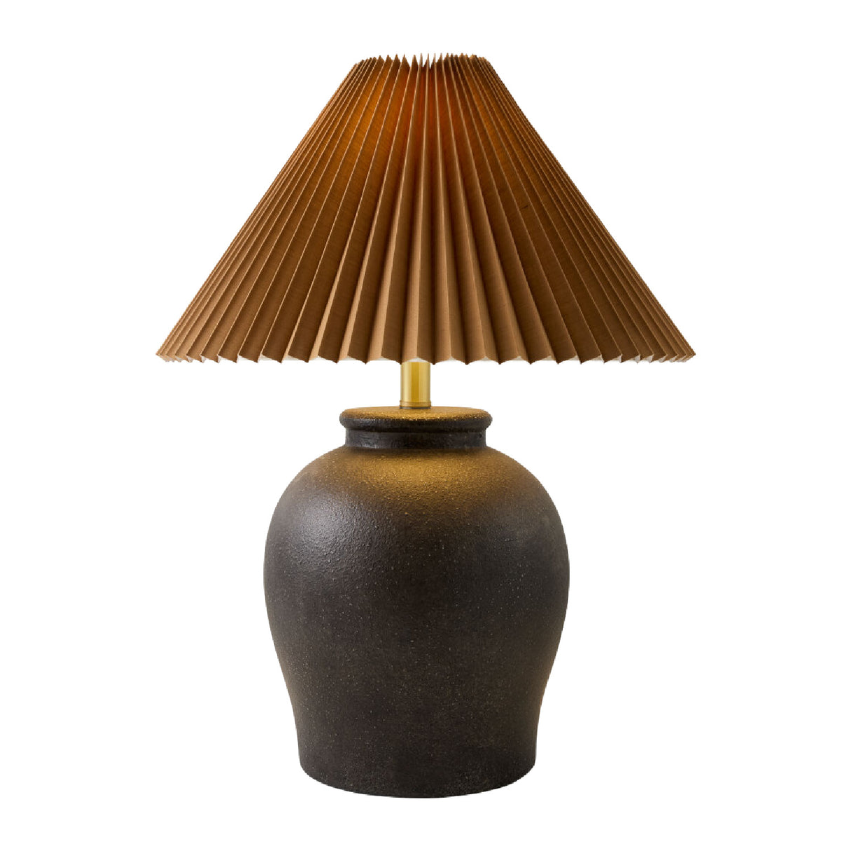   Modern European furniture - Brown Pleated Linen Table Lamp - www.oroa.com | Oroa.com