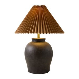  Modern European furniture - Brown Pleated Linen Table Lamp - www.oroa.com | Oroa.com