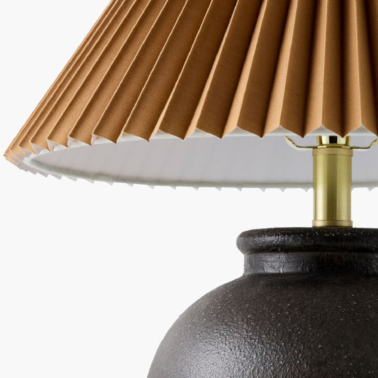   Modern European furniture - Brown Pleated Linen Table Lamp - www.oroa.com | Oroa.com