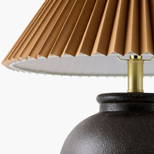   Modern European furniture - Brown Pleated Linen Table Lamp - www.oroa.com | Oroa.com