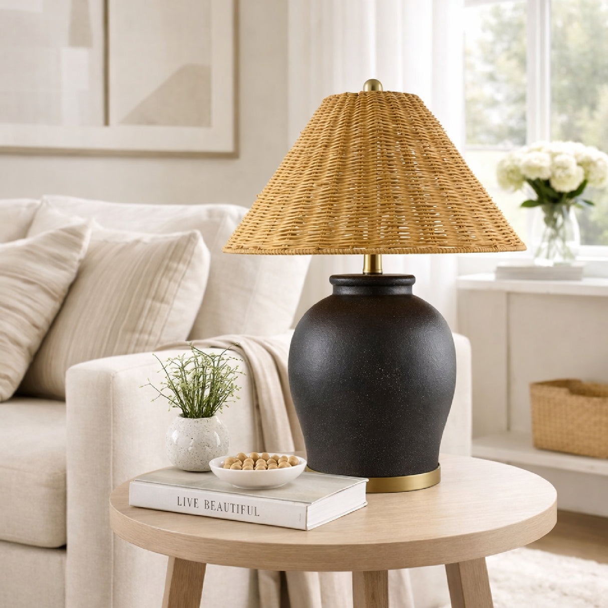   Modern European furniture - Rattan Empire Shade Table Lamp - www.oroa.com | Oroa.com
