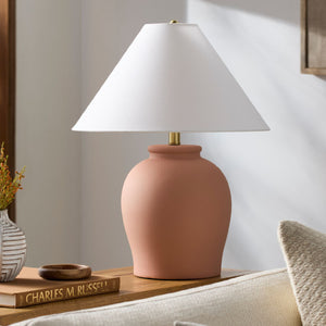   Modern European furniture - Ceramic White Linen Table Lamp - www.oroa.com | Oroa.com