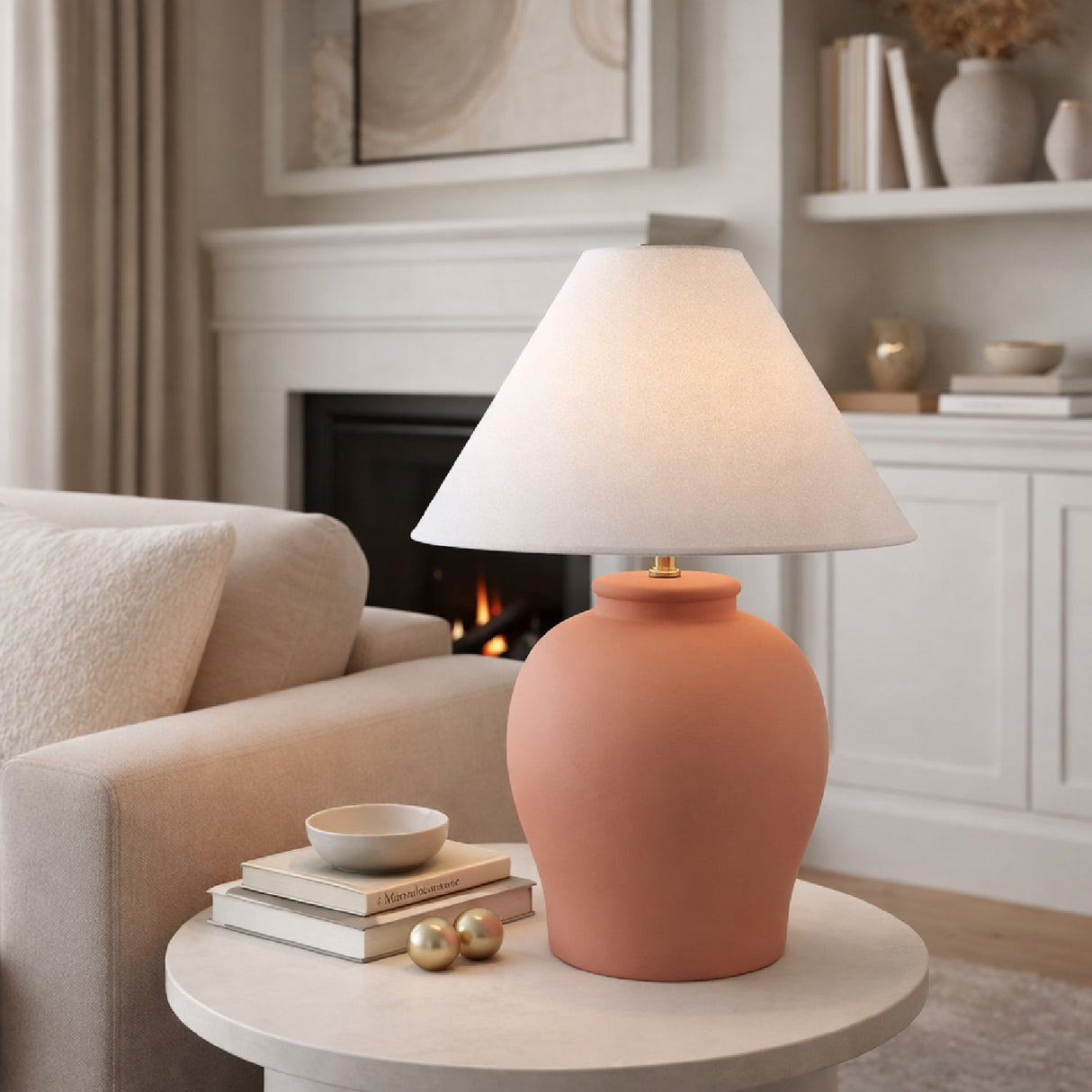   Modern European furniture - Ceramic White Linen Table Lamp - www.oroa.com | Oroa.com