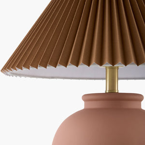   Modern European furniture - Brown Pleated Linen Table Lamp - www.oroa.com | Oroa.com