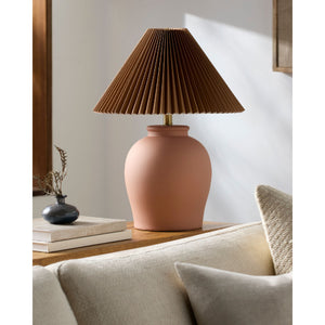   Modern European furniture - Brown Pleated Linen Table Lamp - www.oroa.com | Oroa.com
