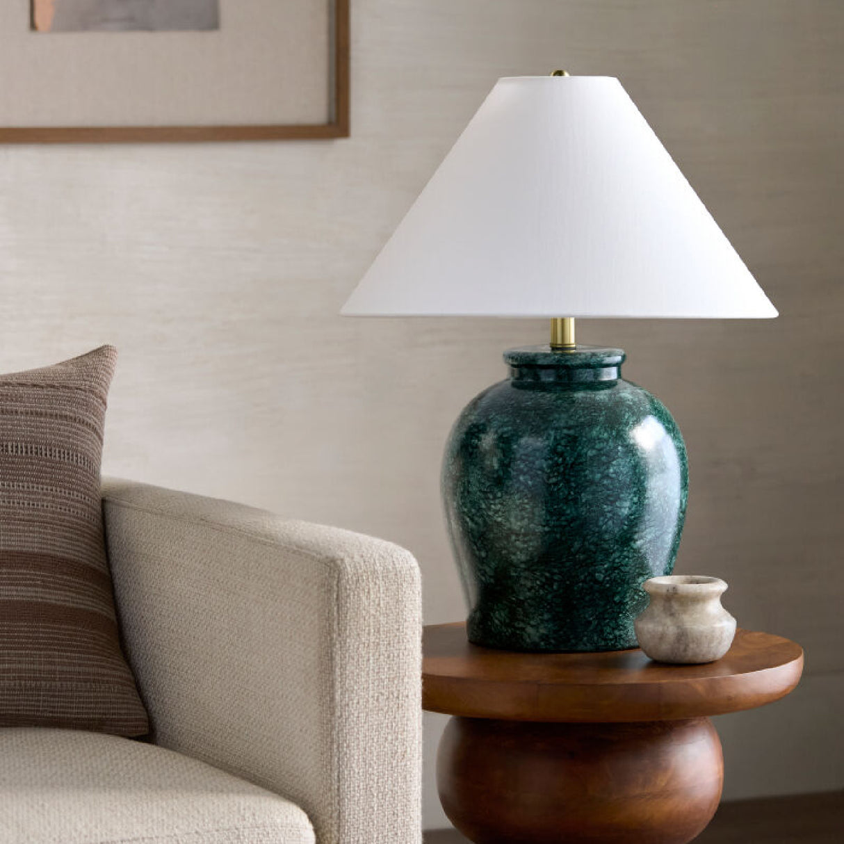   Modern European furniture - Ceramic White Linen Table Lamp - www.oroa.com | Oroa.com
