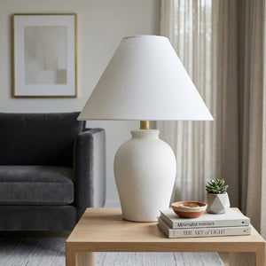   Modern European furniture - White Linen Empire Table Lamp - www.oroa.com | Oroa.com