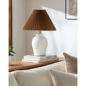   Modern European furniture - Brown Linen Pleated Table Lamp - www.oroa.com | Oroa.com
