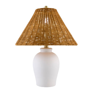   Modern European furniture - Brown Rattan Ceramic Table Lamp - www.oroa.com | Oroa.com