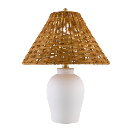   Modern European furniture - Brown Rattan Ceramic Table Lamp - www.oroa.com | Oroa.com
