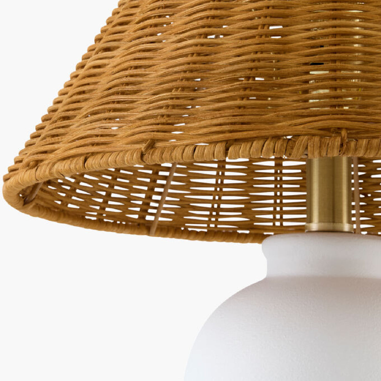   Modern European furniture - Brown Rattan Ceramic Table Lamp - www.oroa.com | Oroa.com