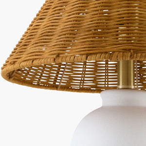   Modern European furniture - Brown Rattan Ceramic Table Lamp - www.oroa.com | Oroa.com