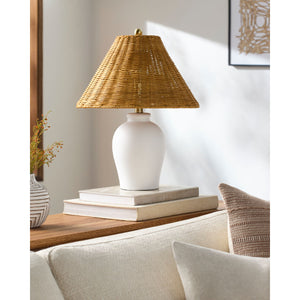  Modern European furniture - Brown Rattan Ceramic Table Lamp - www.oroa.com | Oroa.com