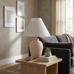   Modern European furniture - White Linen Empire Table Lamp - www.oroa.com | Oroa.com