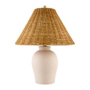   Modern European furniture - Brown Rattan Ceramic Table Lamp - www.oroa.com | Oroa.com