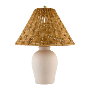   Modern European furniture - Brown Rattan Ceramic Table Lamp - www.oroa.com | Oroa.com