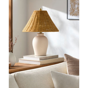   Modern European furniture - Brown Rattan Ceramic Table Lamp - www.oroa.com | Oroa.com
