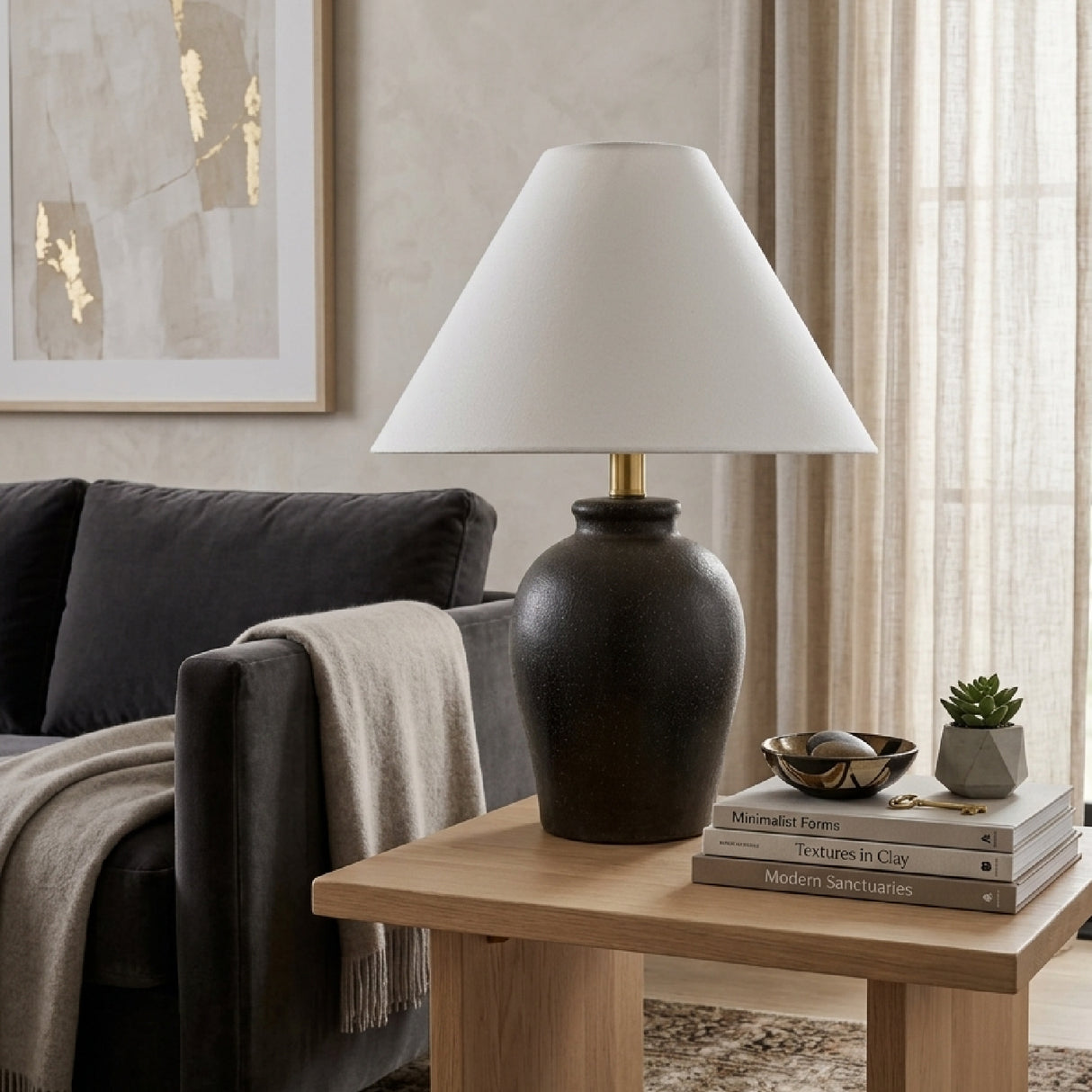   Modern European furniture - White Linen Empire Table Lamp - www.oroa.com | Oroa.com